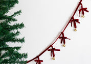 Christmas Velvet Chain Ribbon Bells in Red