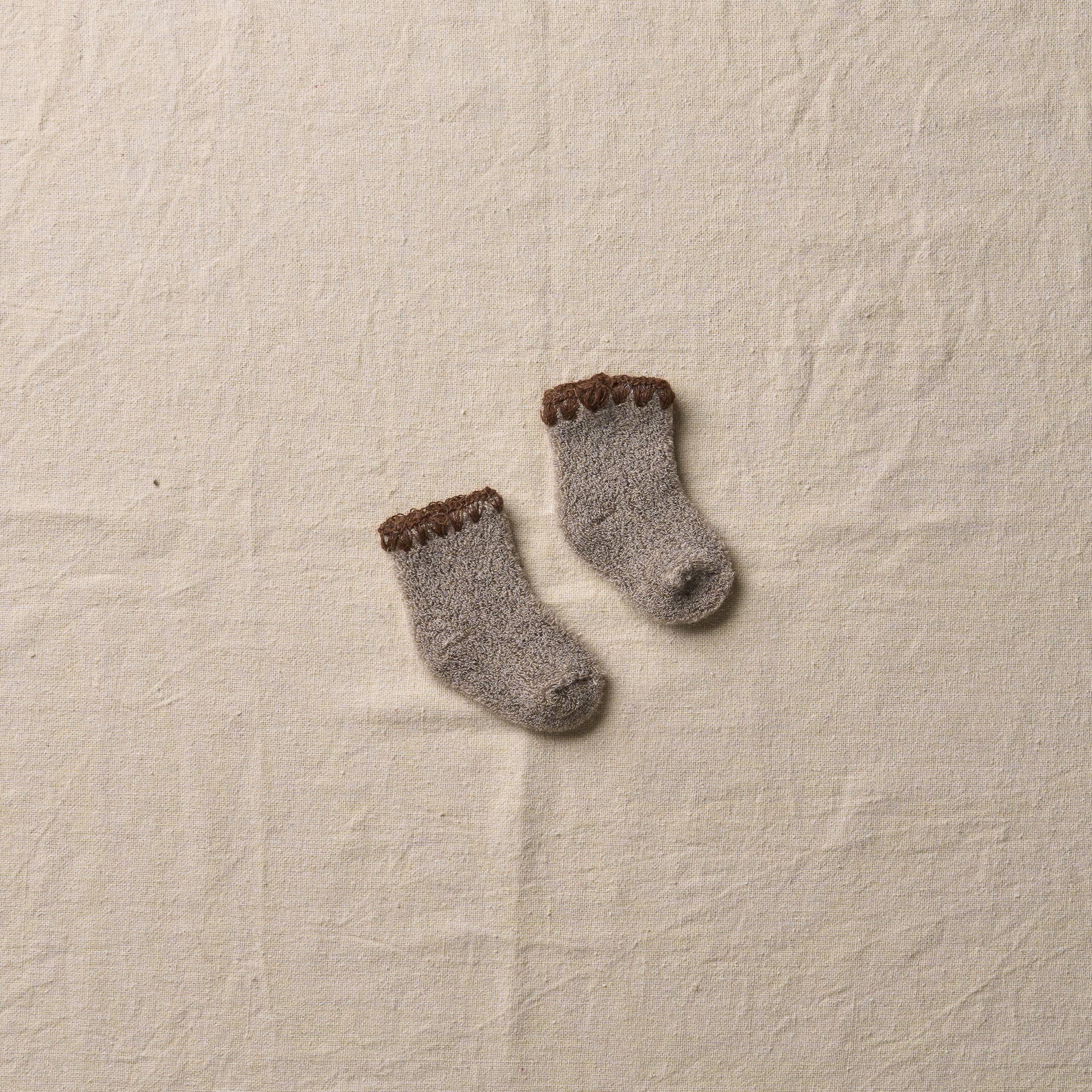 Cotton Yak Garland Stitch Pile Baby Socks