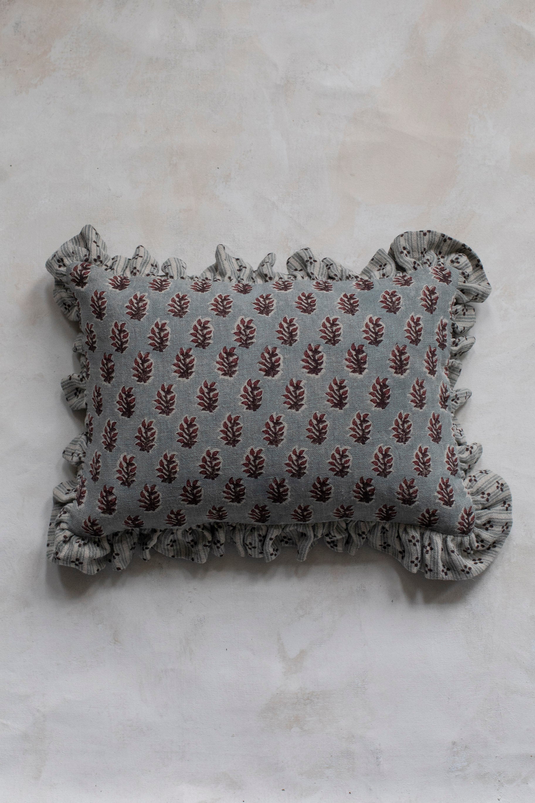 Puglia Azur Ruffle Pillow