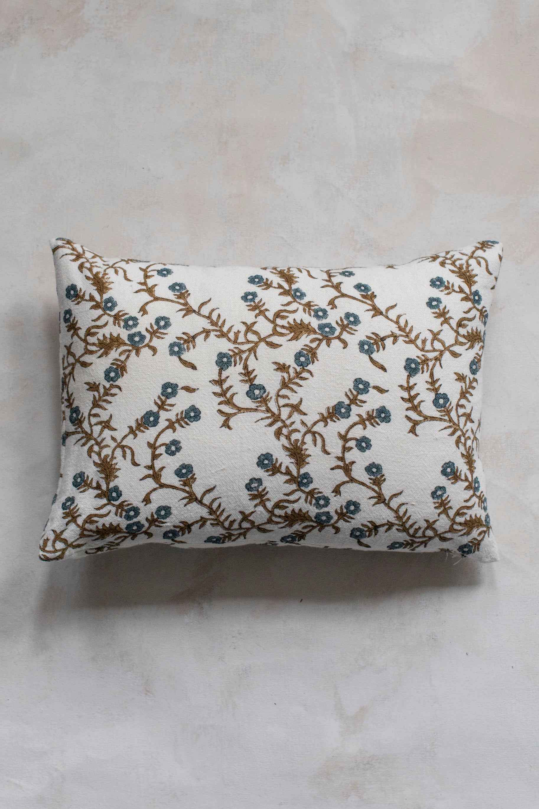 Jaimala Teal on White Lumbar Pillow