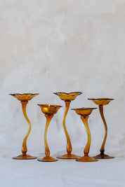 Flicker Blooms Candle Holders in Amber