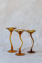 Flicker Blooms Candle Holders in Amber