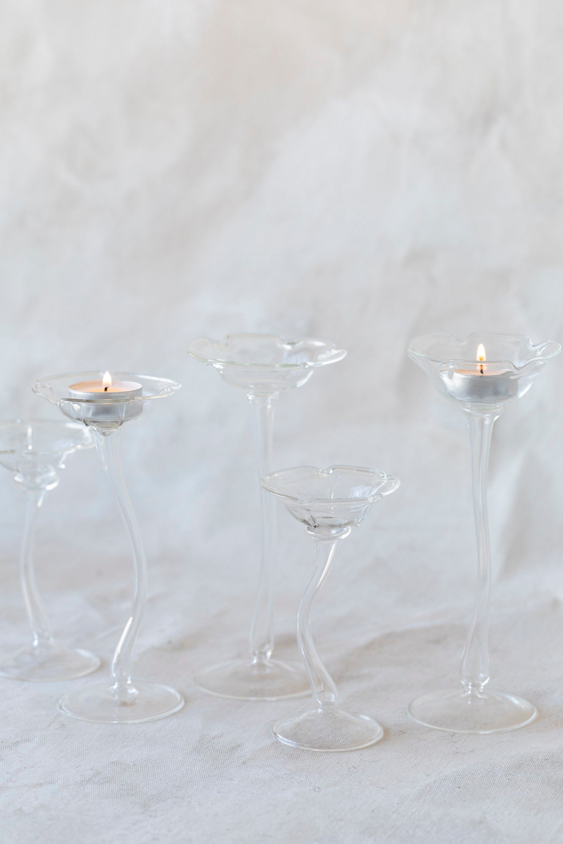 Flicker Blooms Candle Holders in Clear