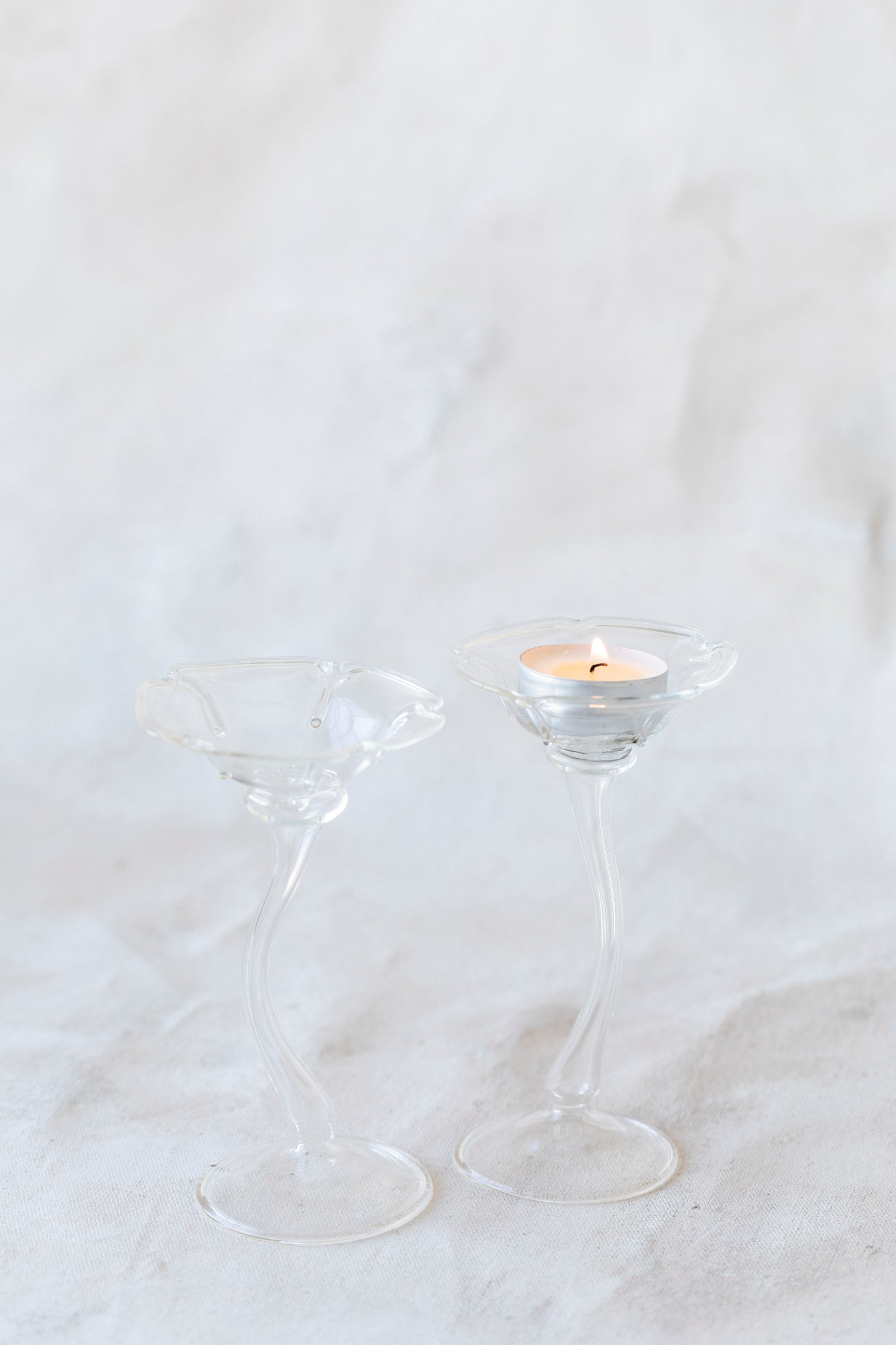 Flicker Blooms Candle Holders in Clear