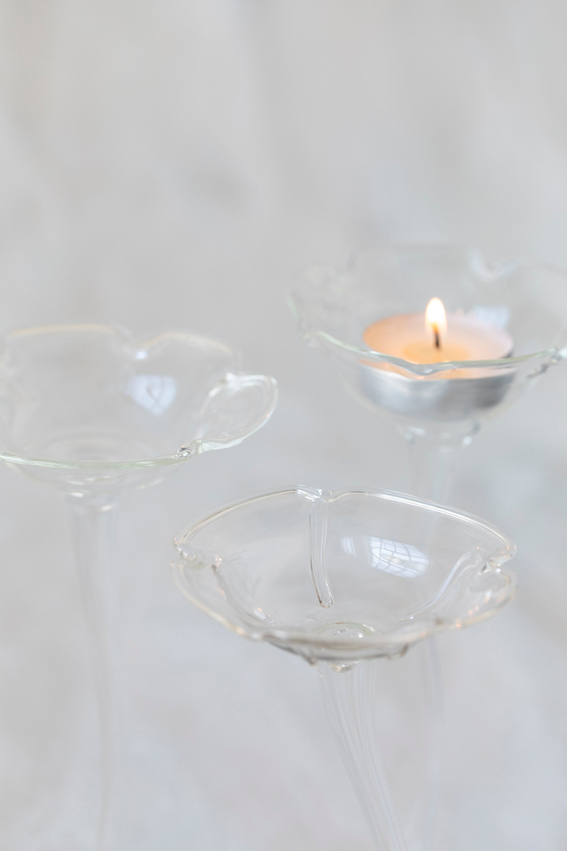 Flicker Blooms Candle Holders in Clear