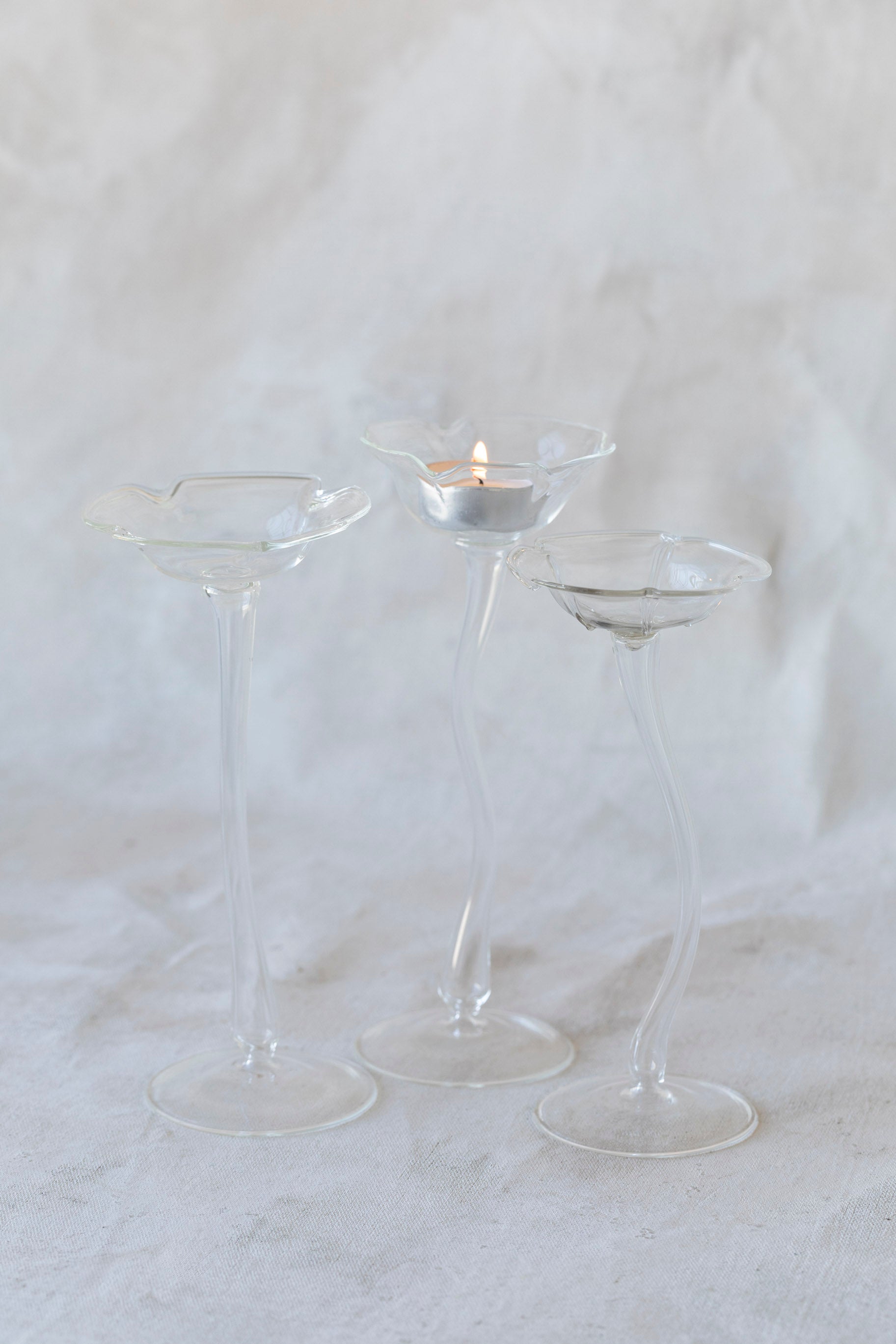 Flicker Blooms Candle Holders in Clear