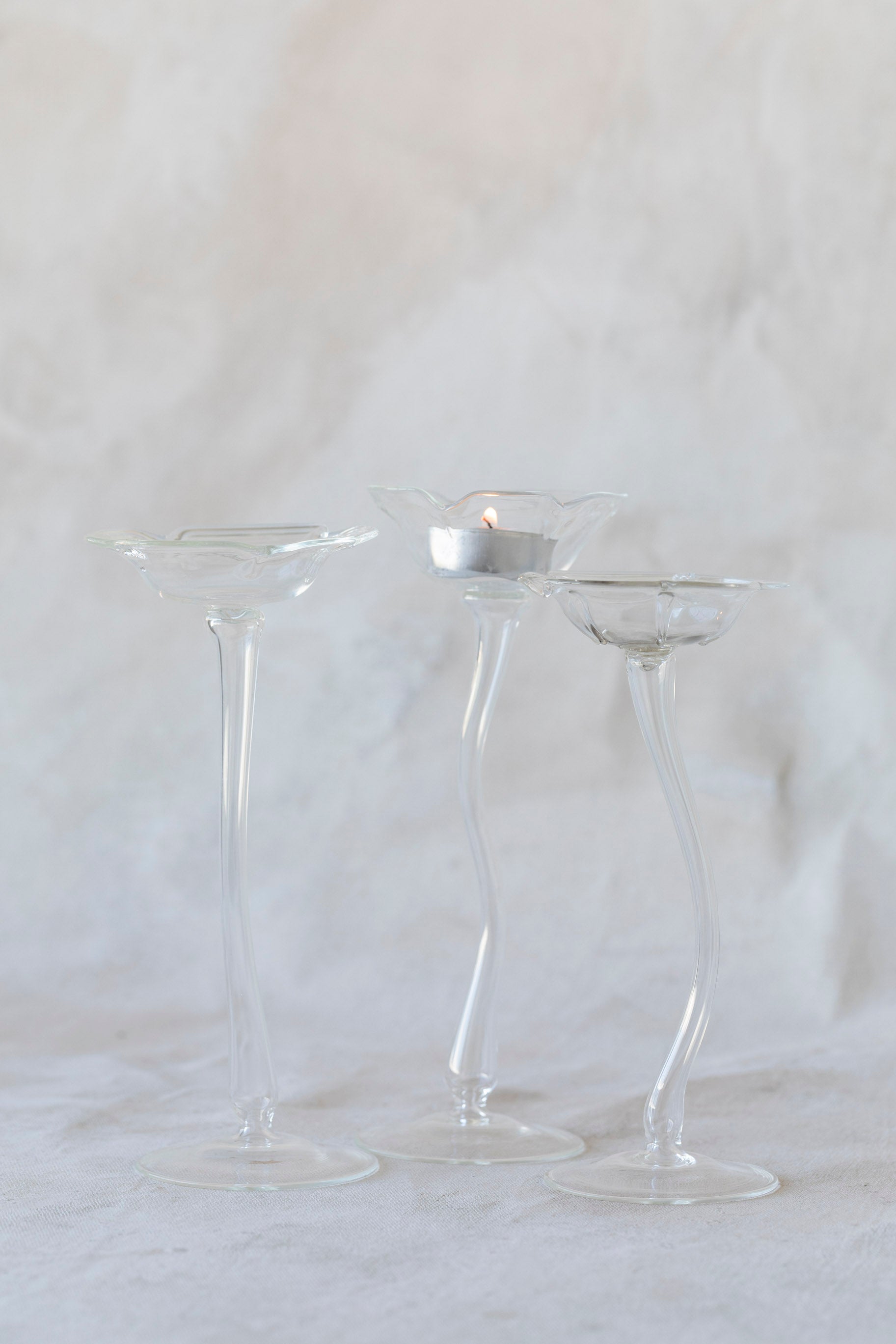 Flicker Blooms Candle Holders in Clear