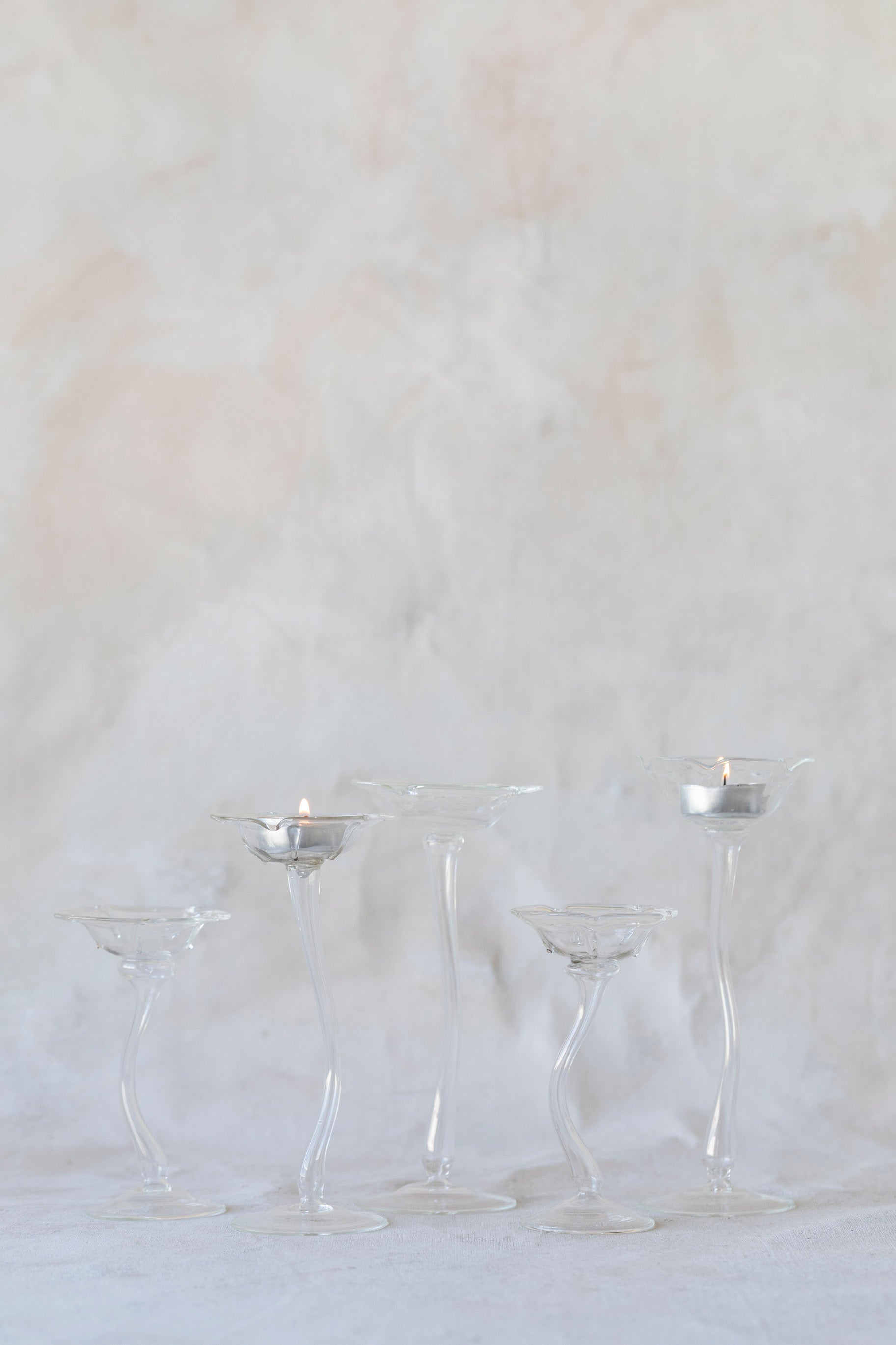 Flicker Blooms Candle Holders in Clear