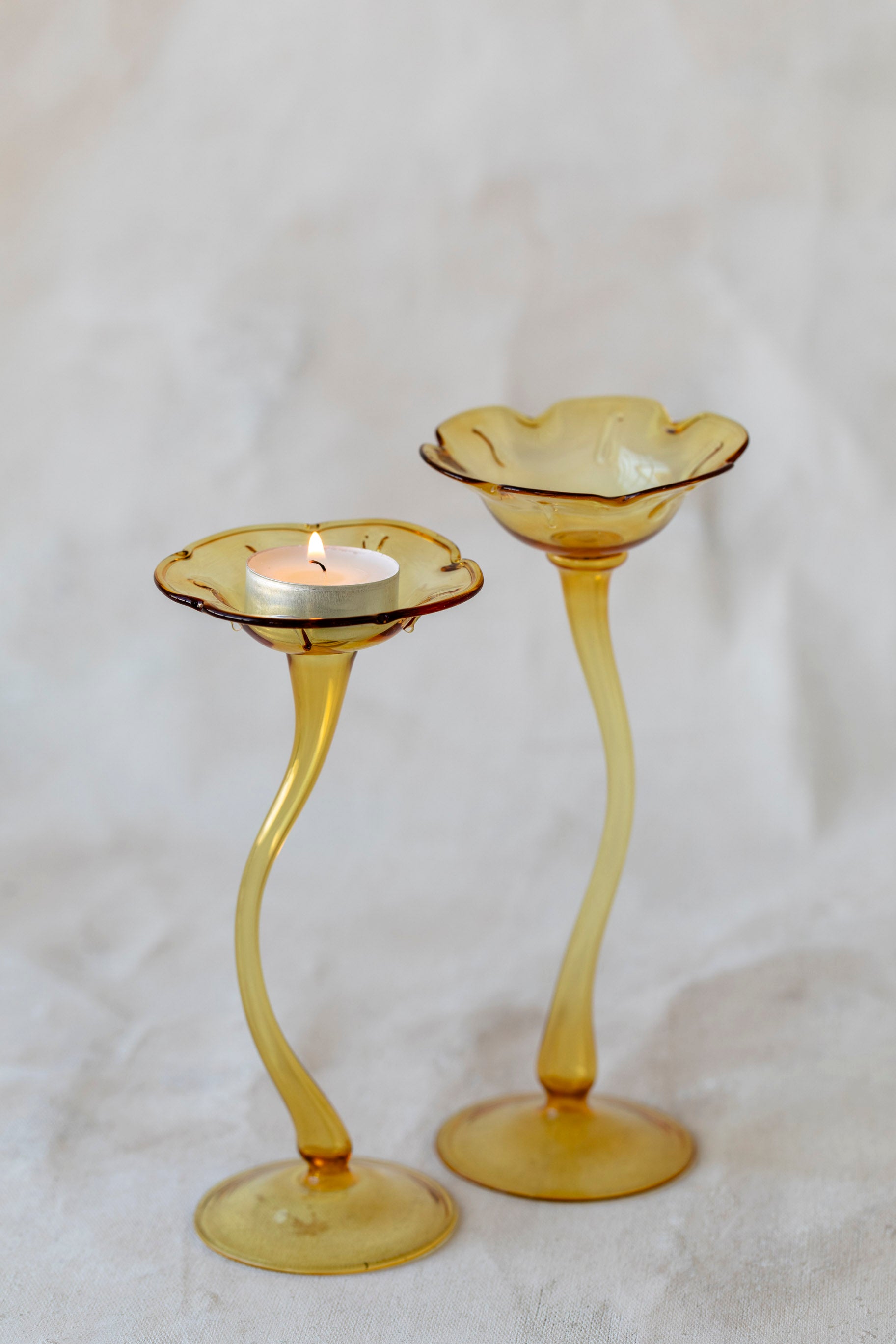 Flicker Blooms Candle Holders in Yellow