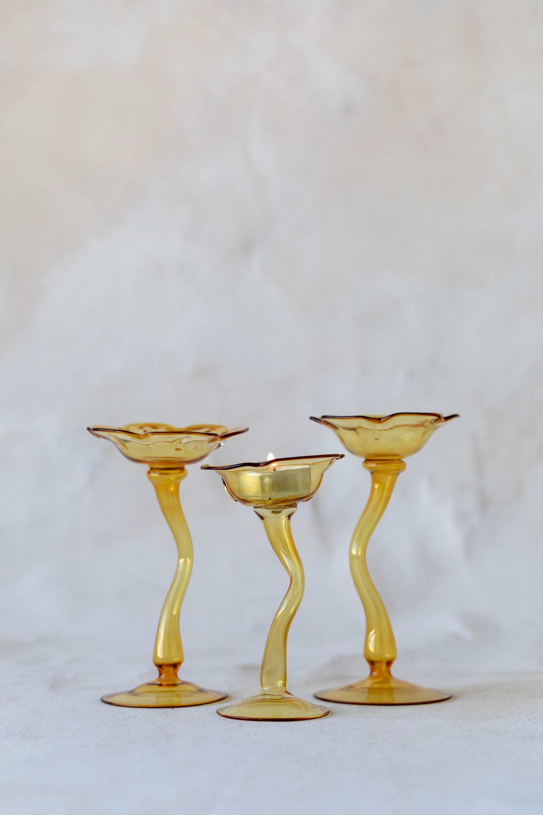 Flicker Blooms Candle Holders in Yellow