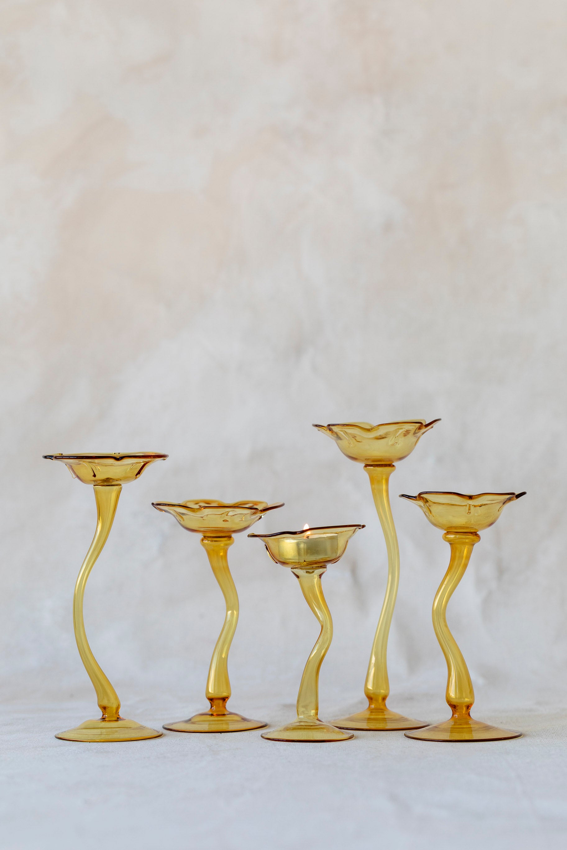 Flicker Blooms Candle Holders in Yellow