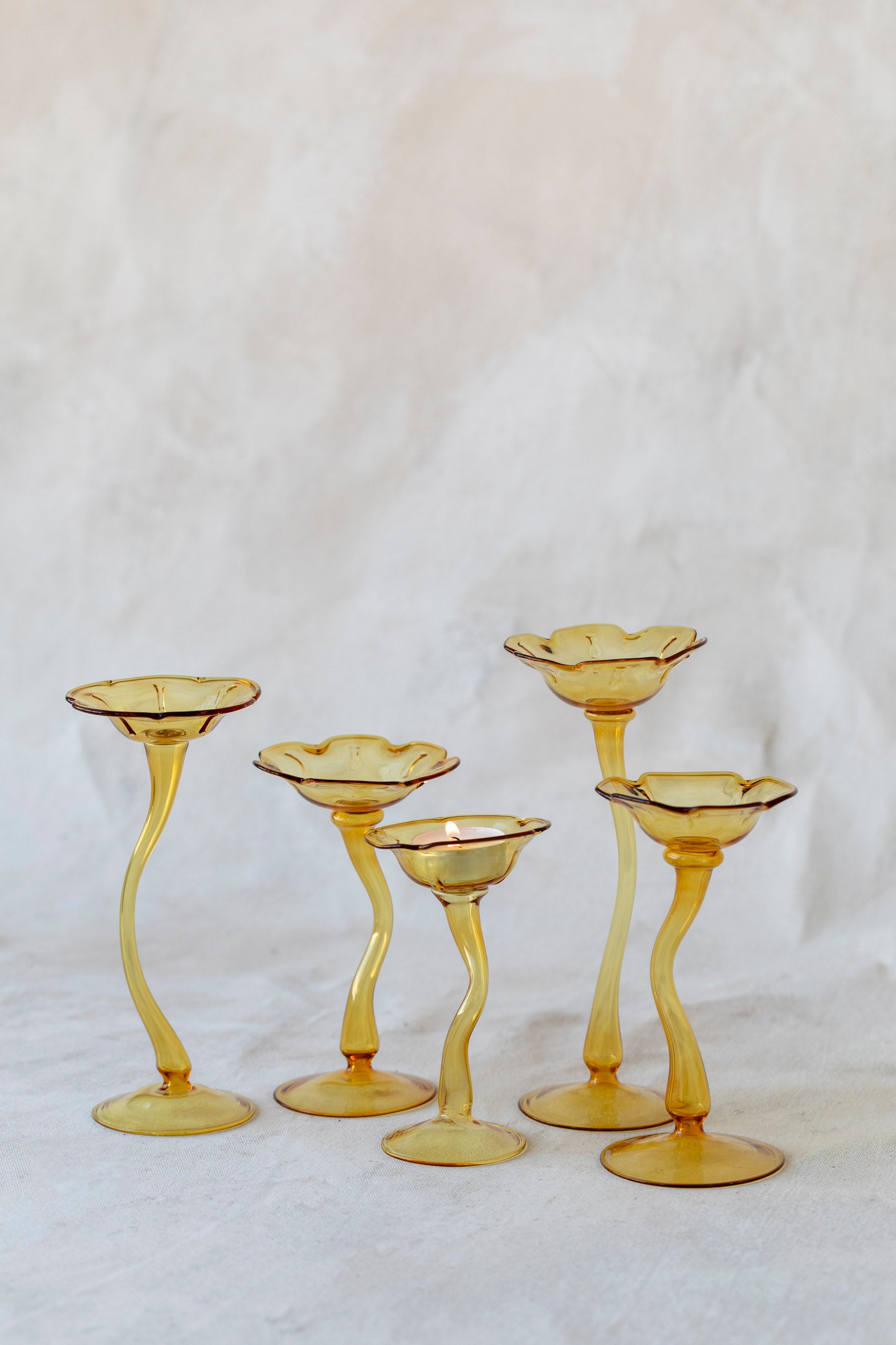 Flicker Blooms Candle Holders in Yellow