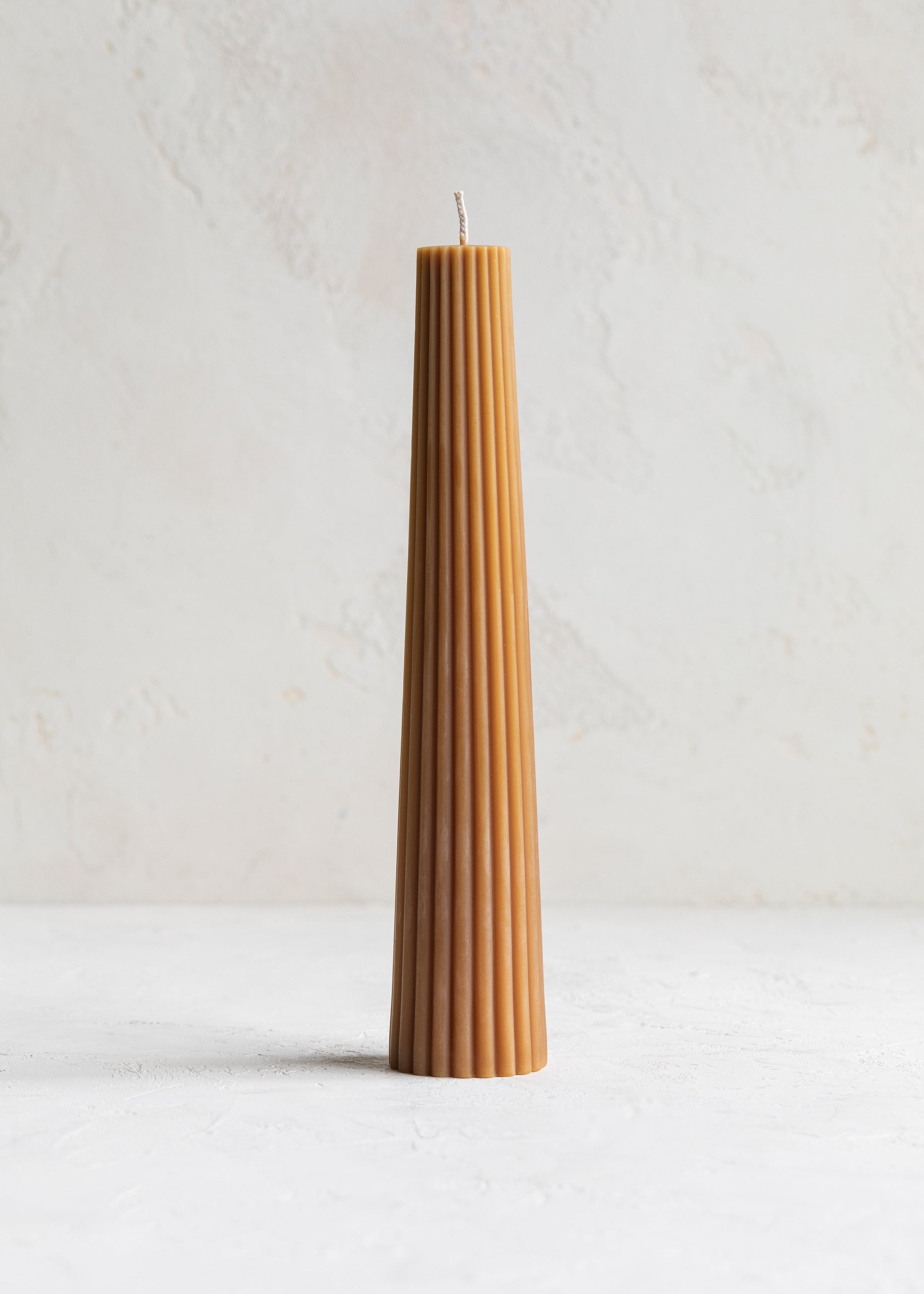 Fluted Beeswax Pillar Candle - Multiple Colors