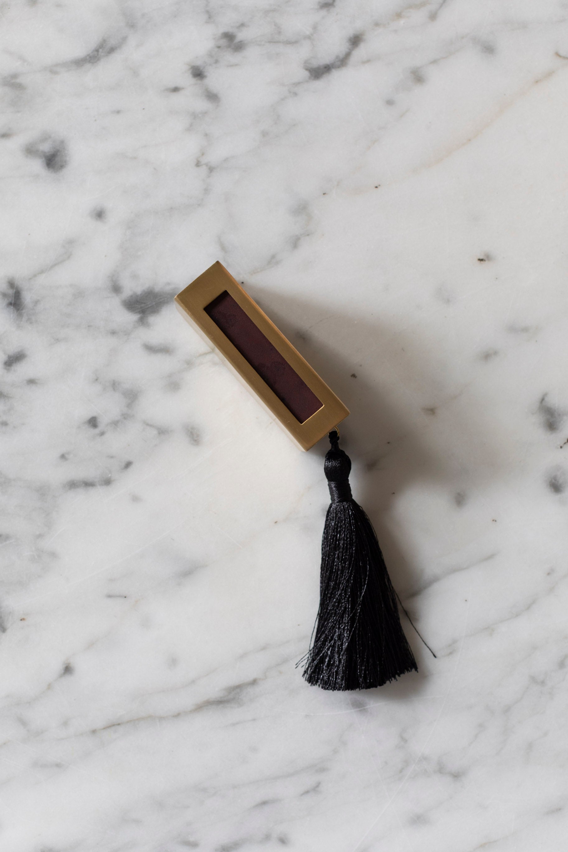 Gilded Brass Matchbox with Black Tassel