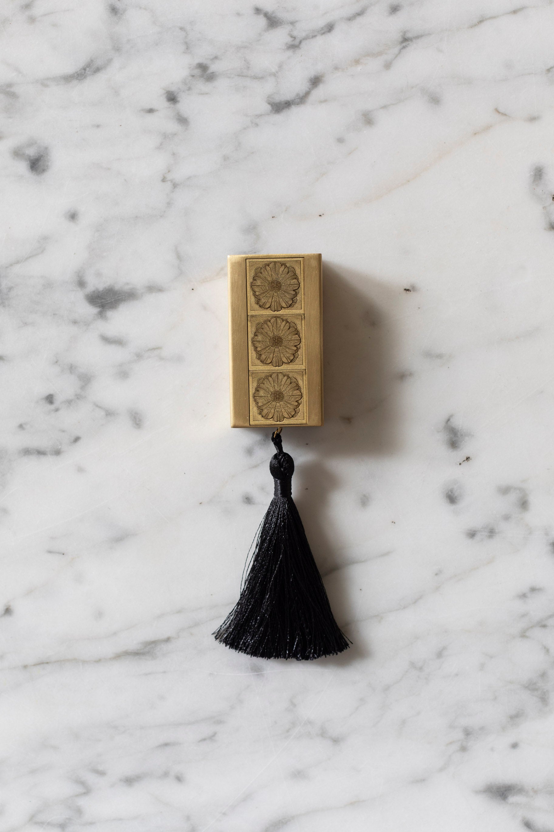 Gilded Brass Matchbox with Black Tassel