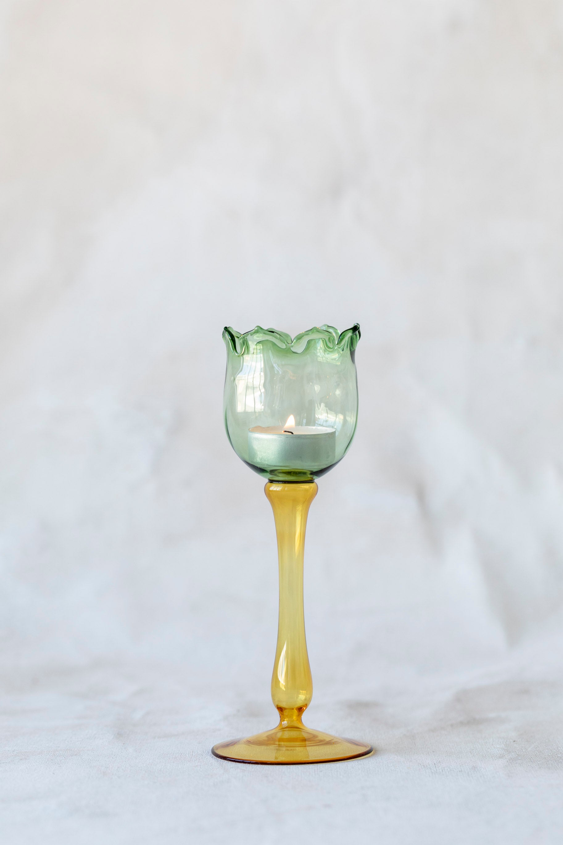 Eternal Bloom Candle Holders in Green/Yellow