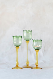 Eternal Bloom Candle Holders in Green/Yellow