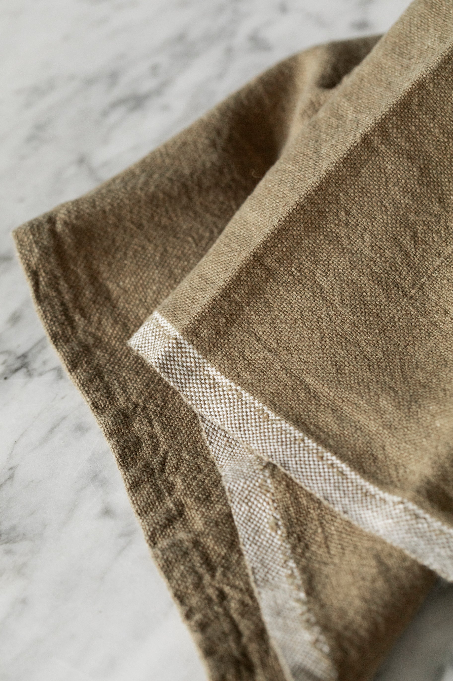Chunky Linen Forest Green Tea Towel