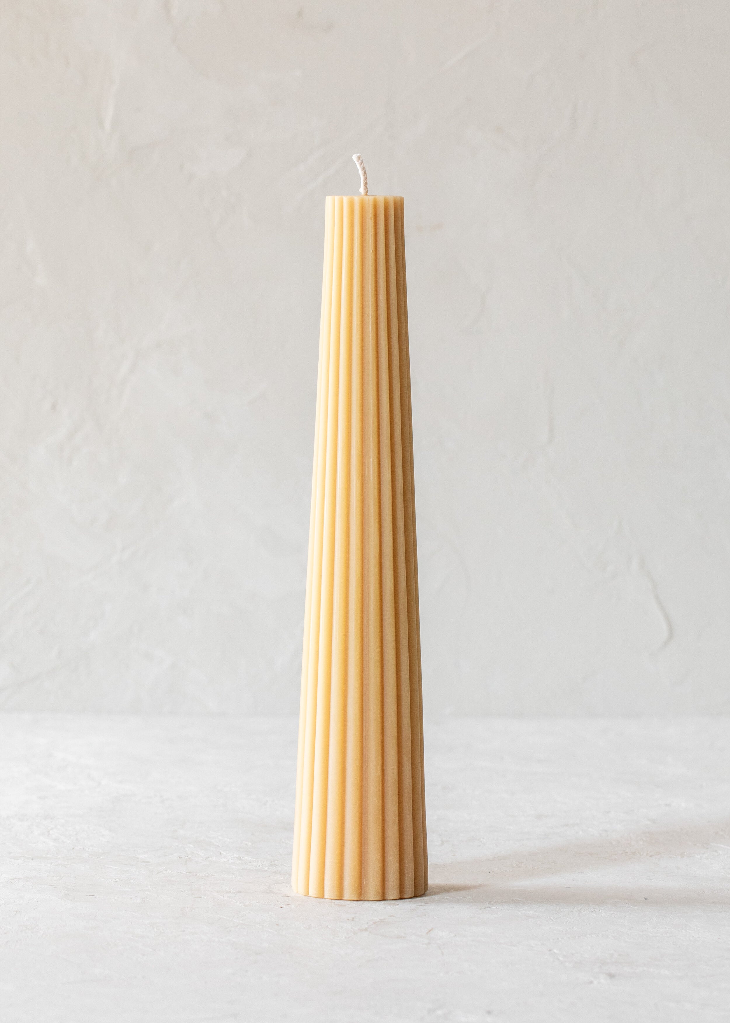 Fluted Beeswax Pillar Candle - Multiple Colors