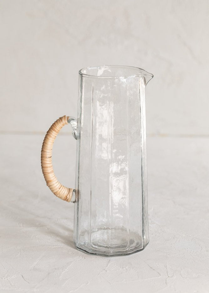 Hammered Glass Water Pitcher