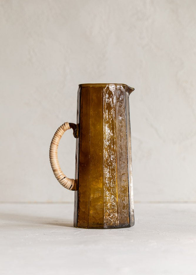 Hammered Glass Water Pitcher