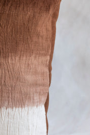 Shibori Band Stripe Pillow Cover in Rust