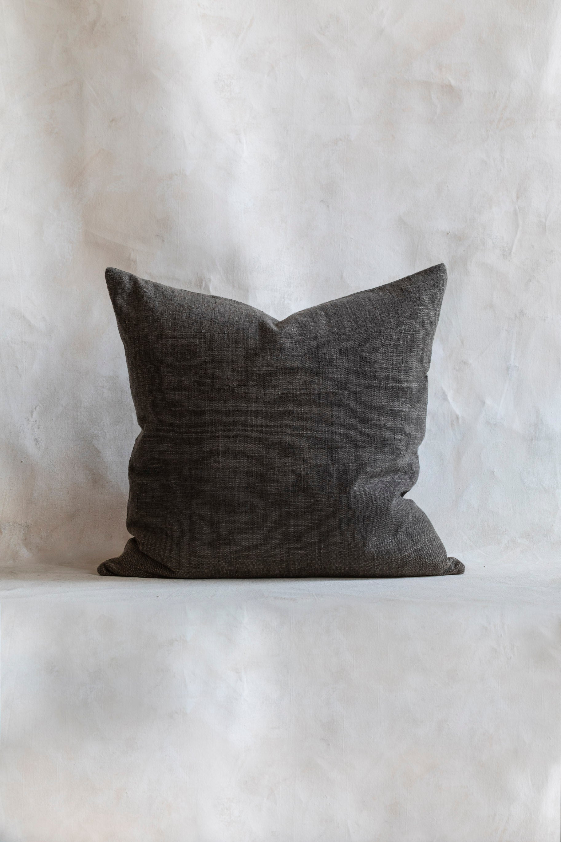 Hand Spun Cotton Pillow Cover in Chocolate