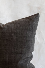 Hand Spun Cotton Pillow Cover in Chocolate