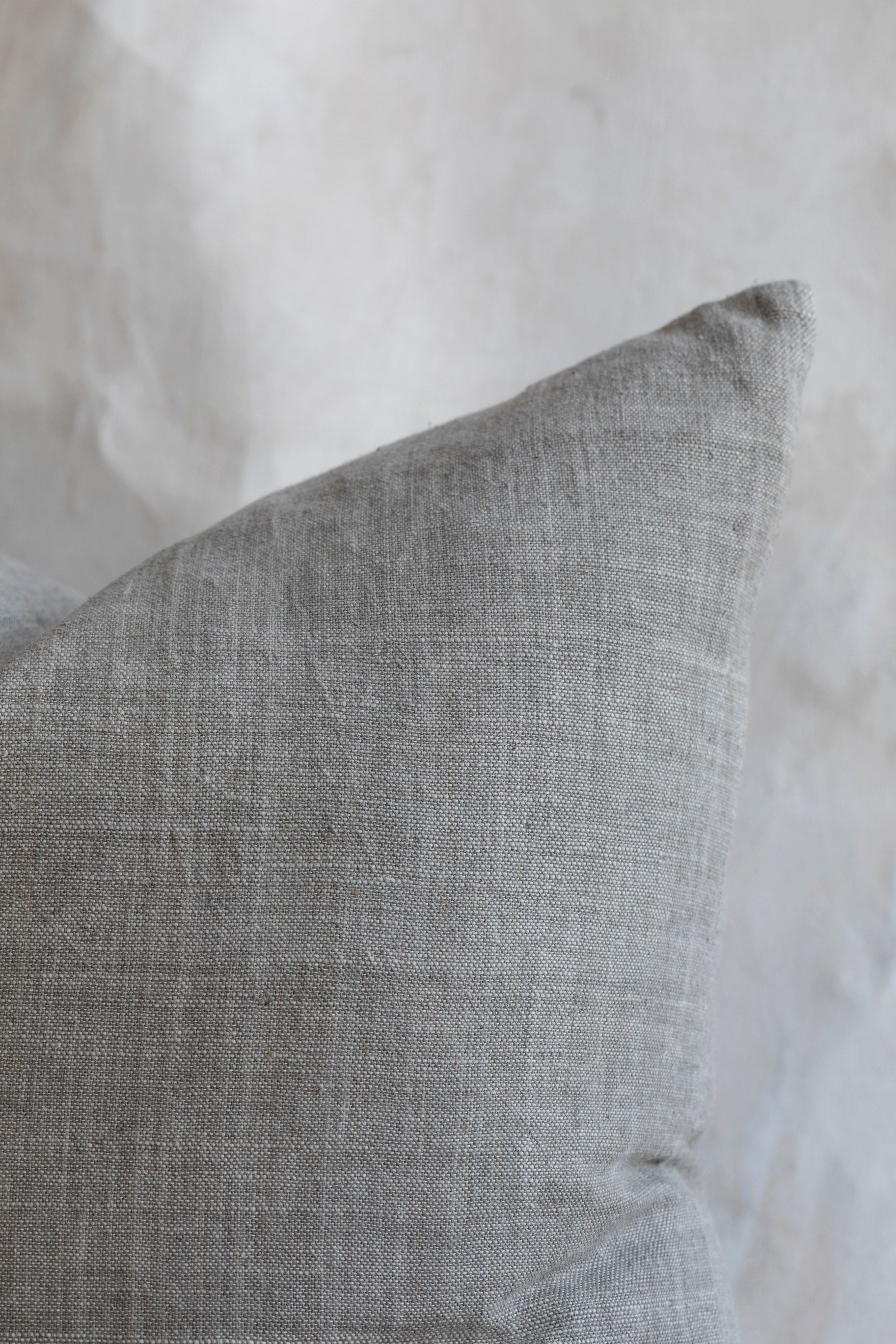 Hand Spun Cotton Pillow Cover in Fog