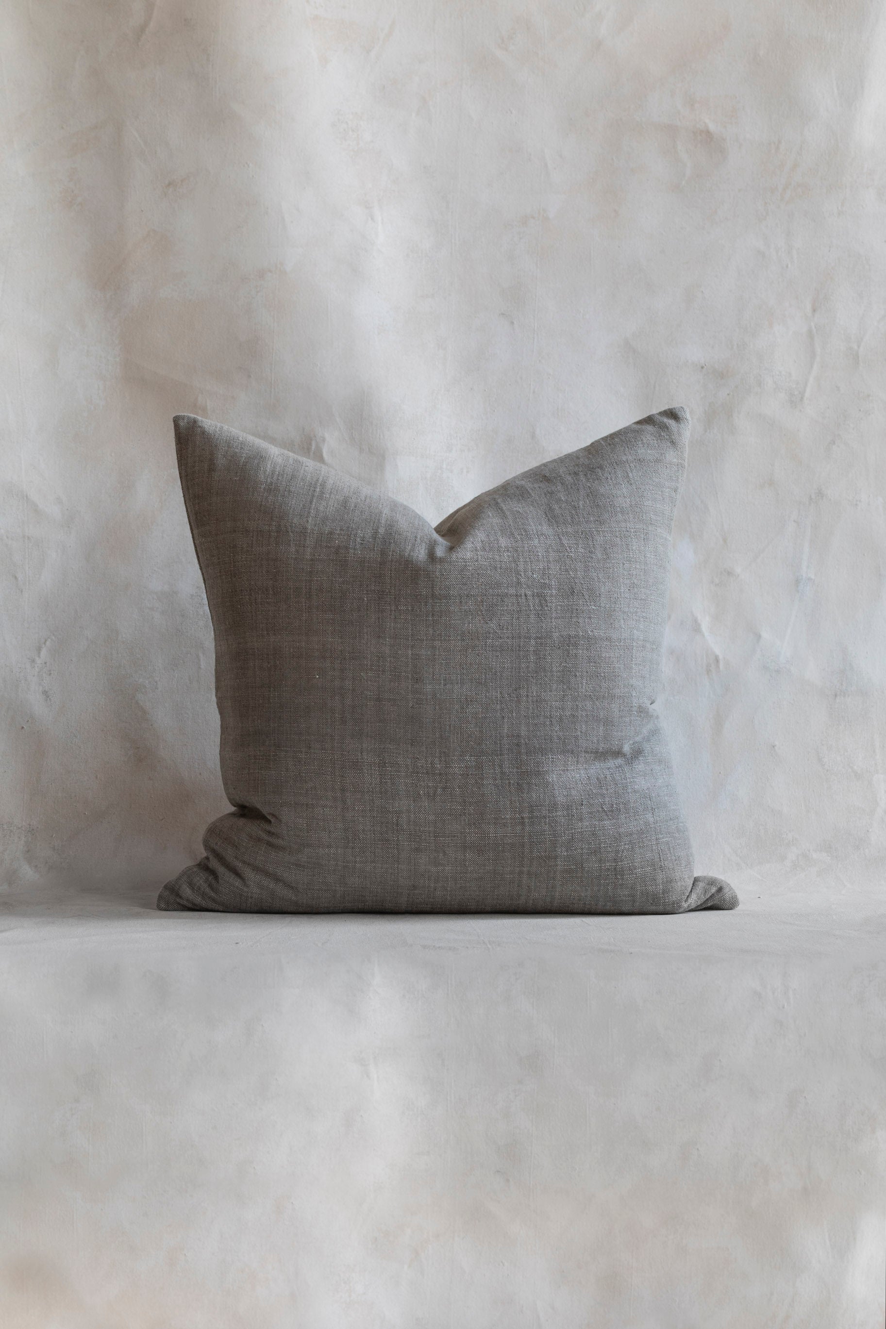 Hand Spun Cotton Pillow Cover in Fog