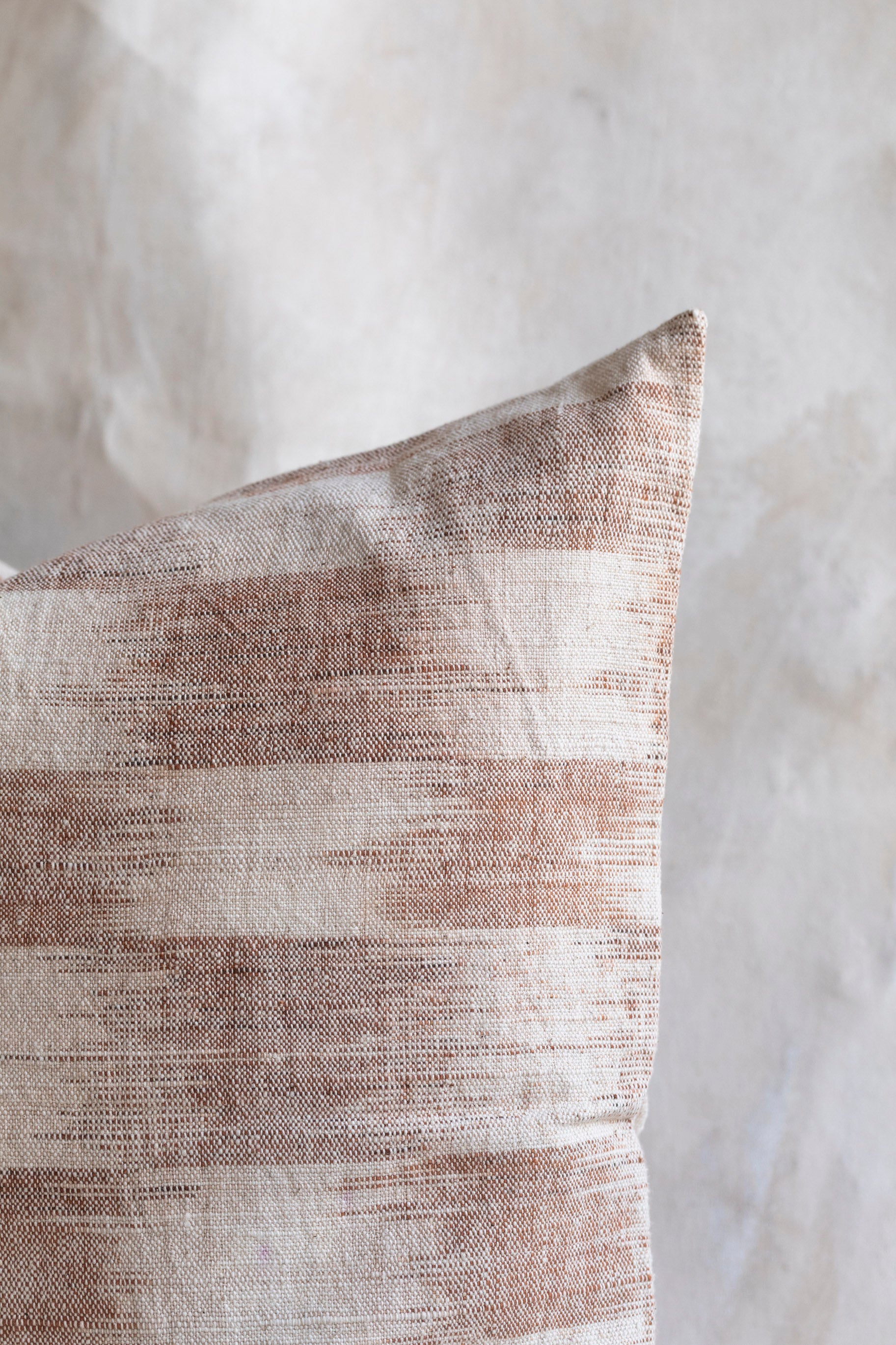 Hand Spun Cotton Pillow Cover in Terracotta Mist