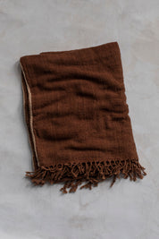 Handspun Stitched Throw in  Terracotta