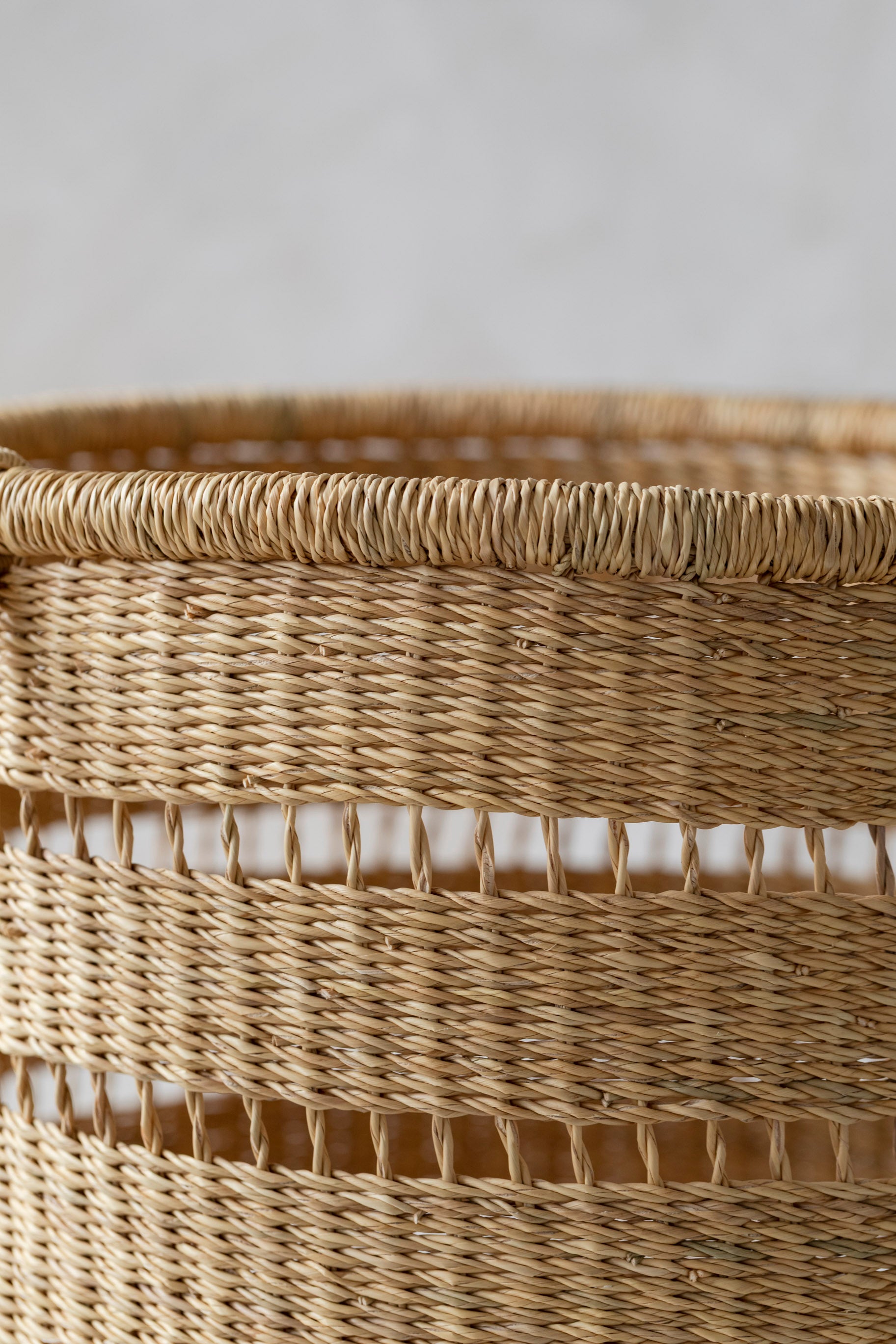 Open Weave Laundry Hamper Basket - Two Handles