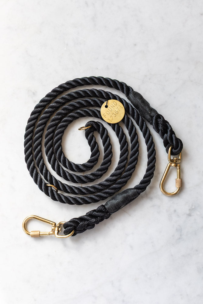 Brass and Black Rope Leash – Hoppe Shoppe