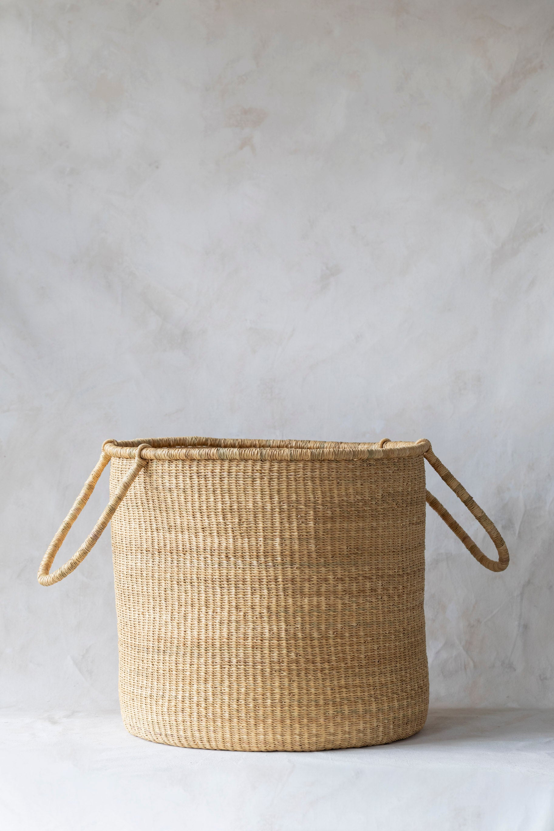 Natural Laundry Hamper Basket - Two Handles