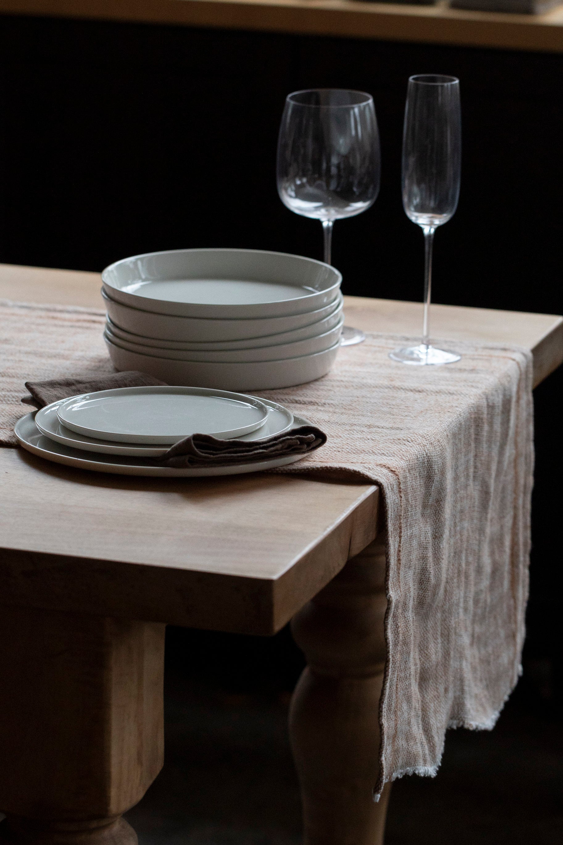 Old Linen Chambray Table Runner