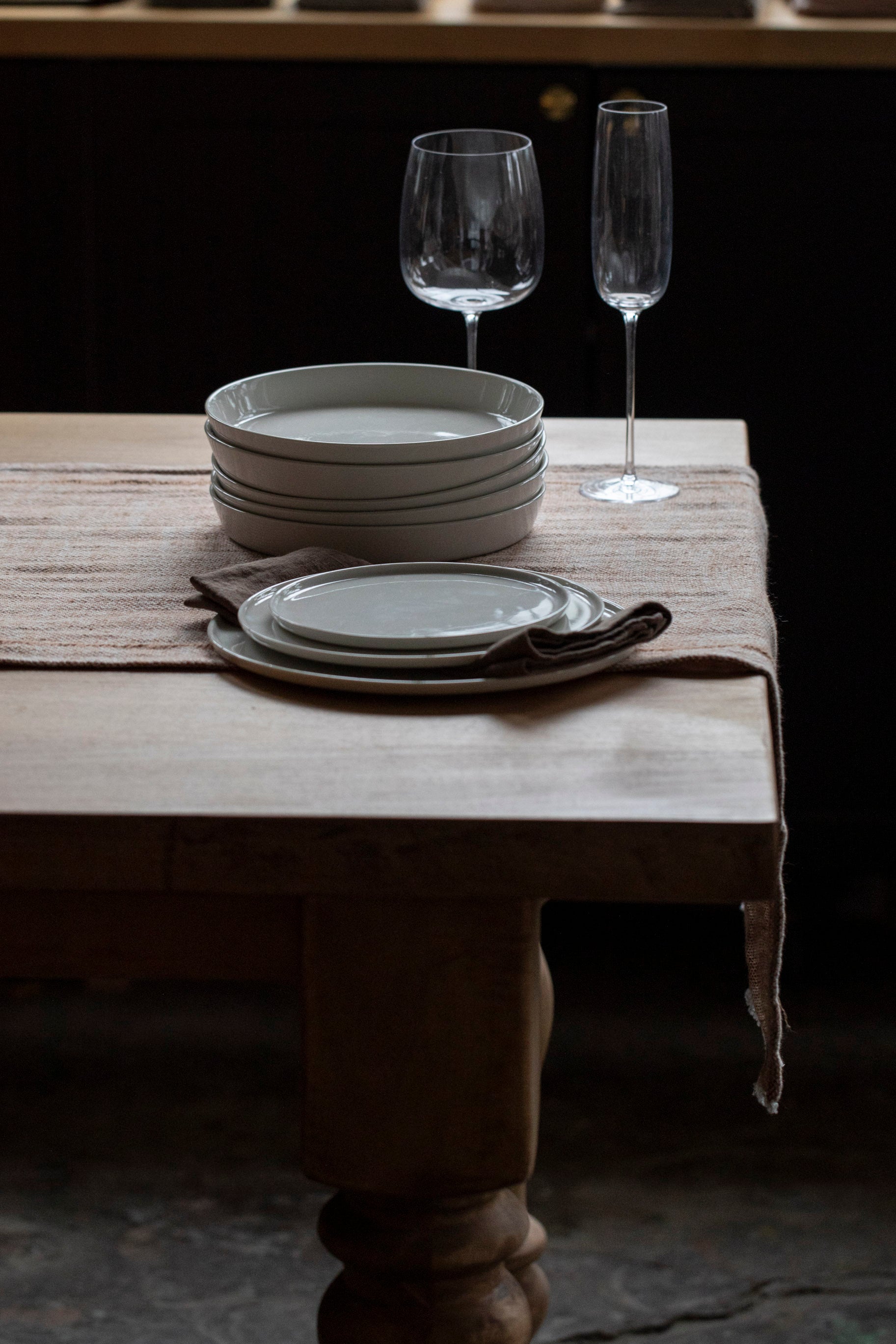 Old Linen Chambray Table Runner