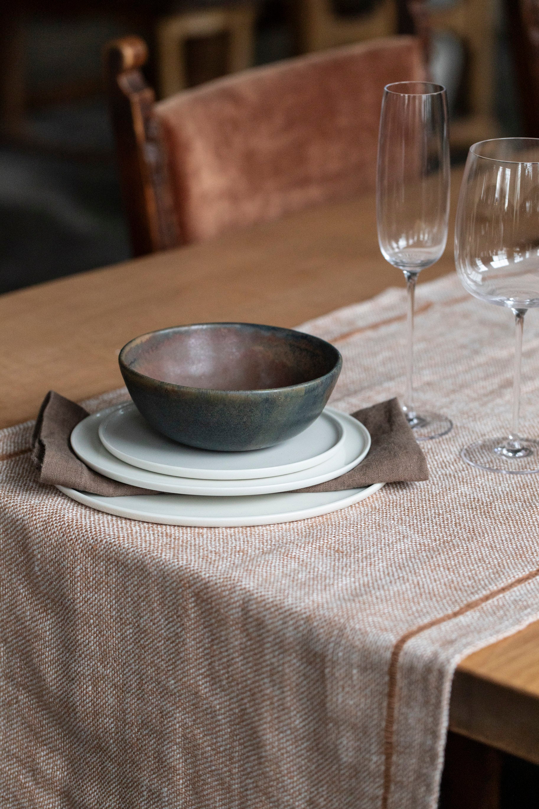 Old Linen Chambray Table Runner