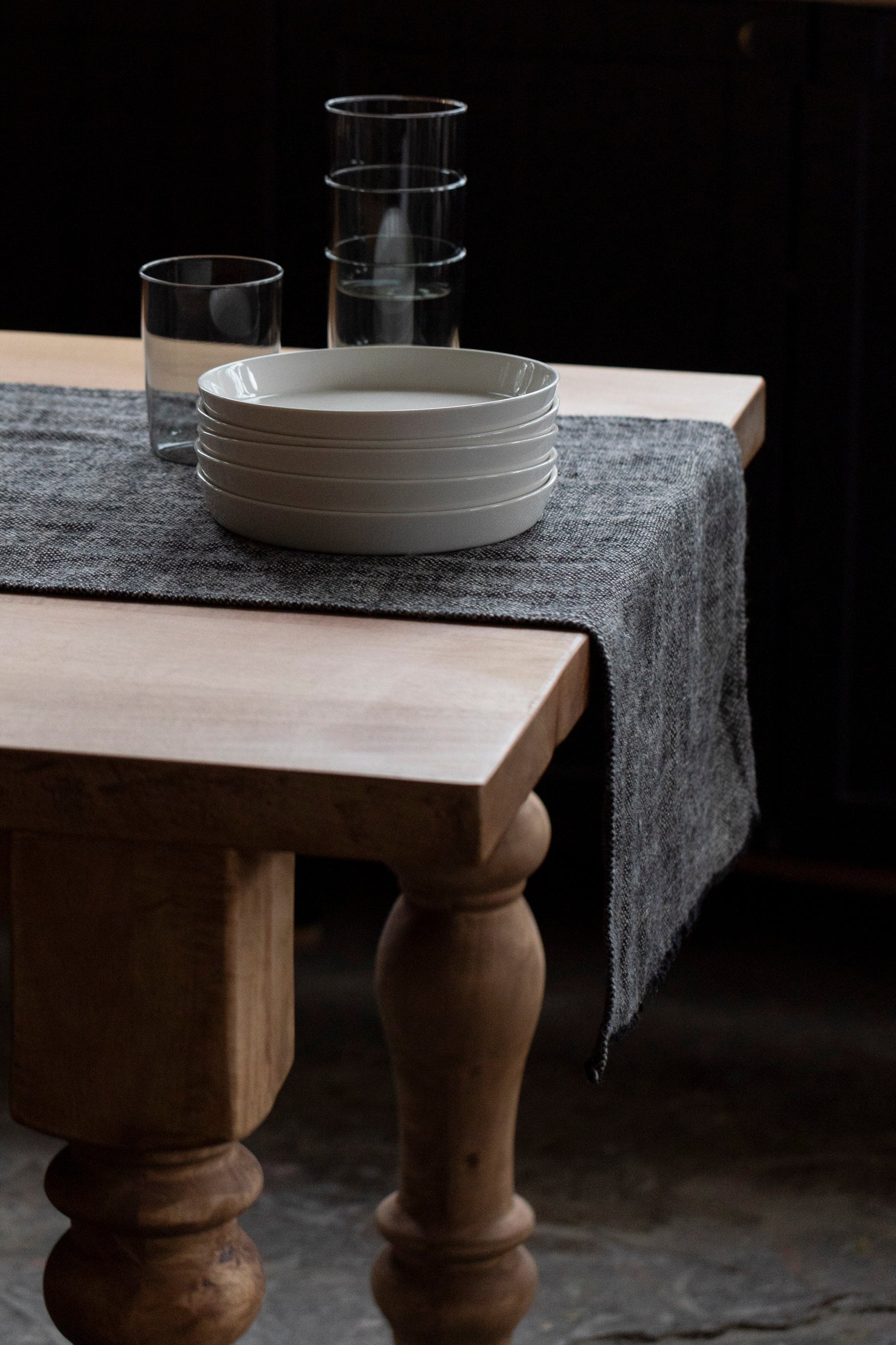 Old Linen Chambray Table Runner