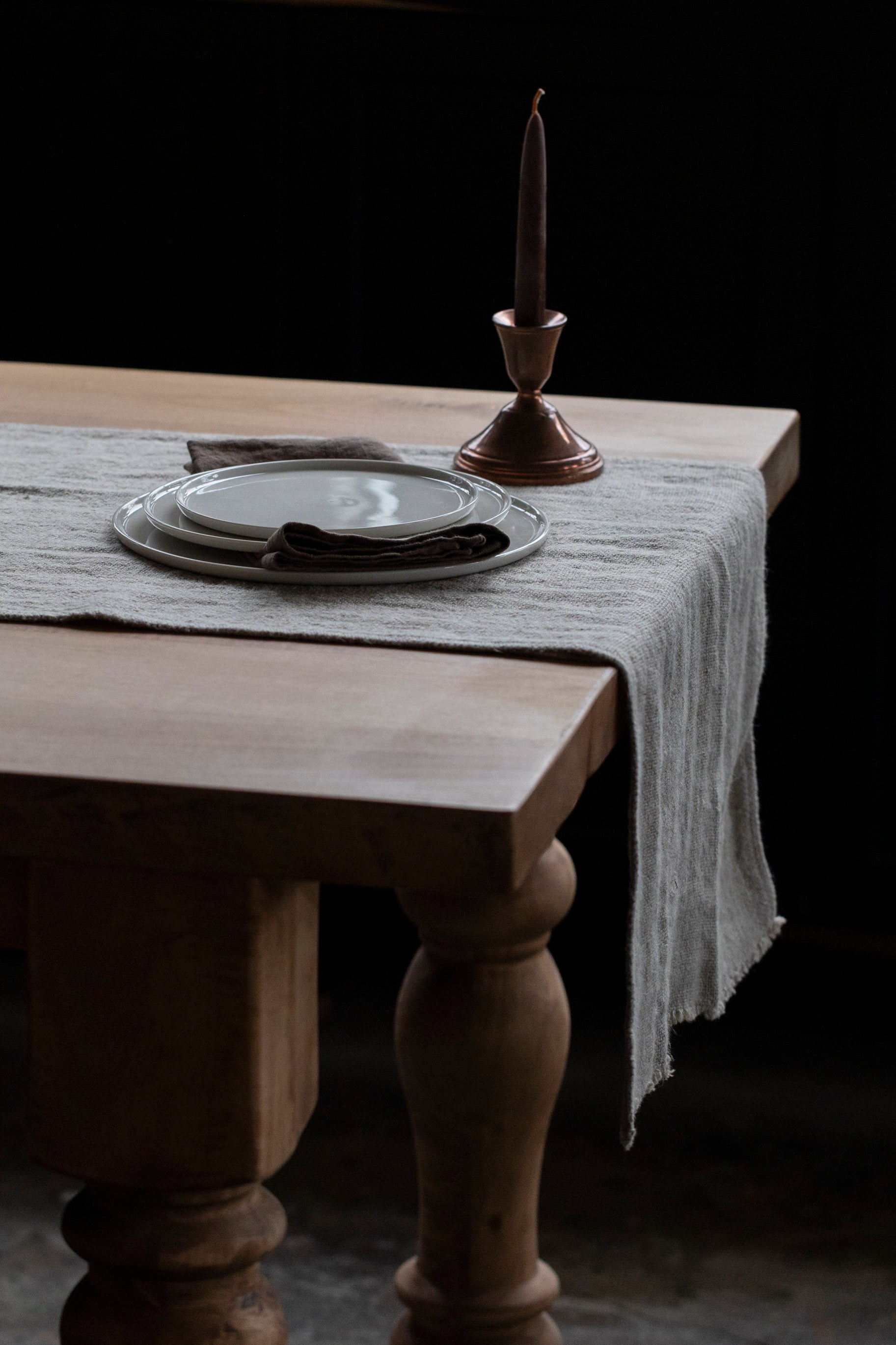 Old Linen Chambray Table Runner