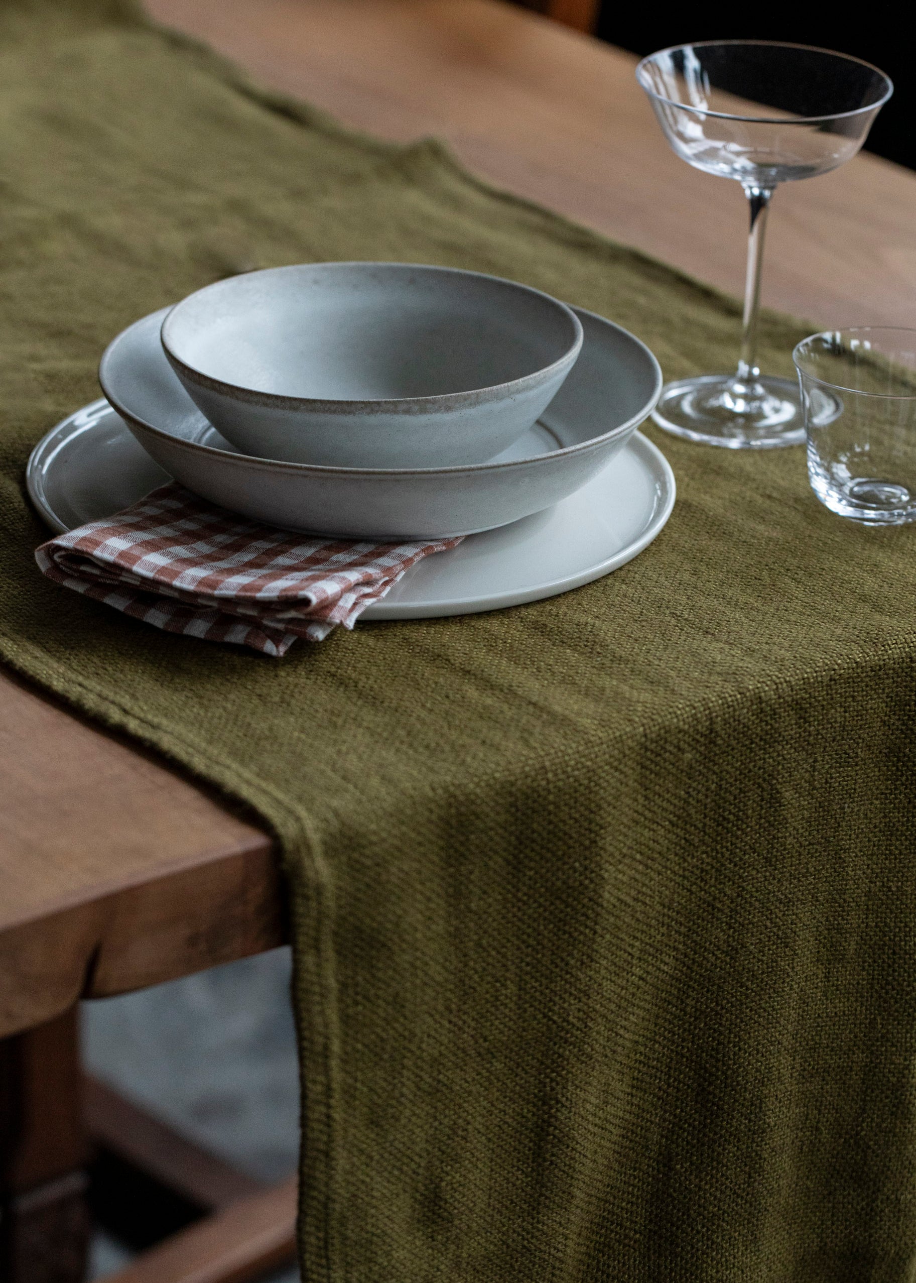 Old Linen Chambray Table Runner