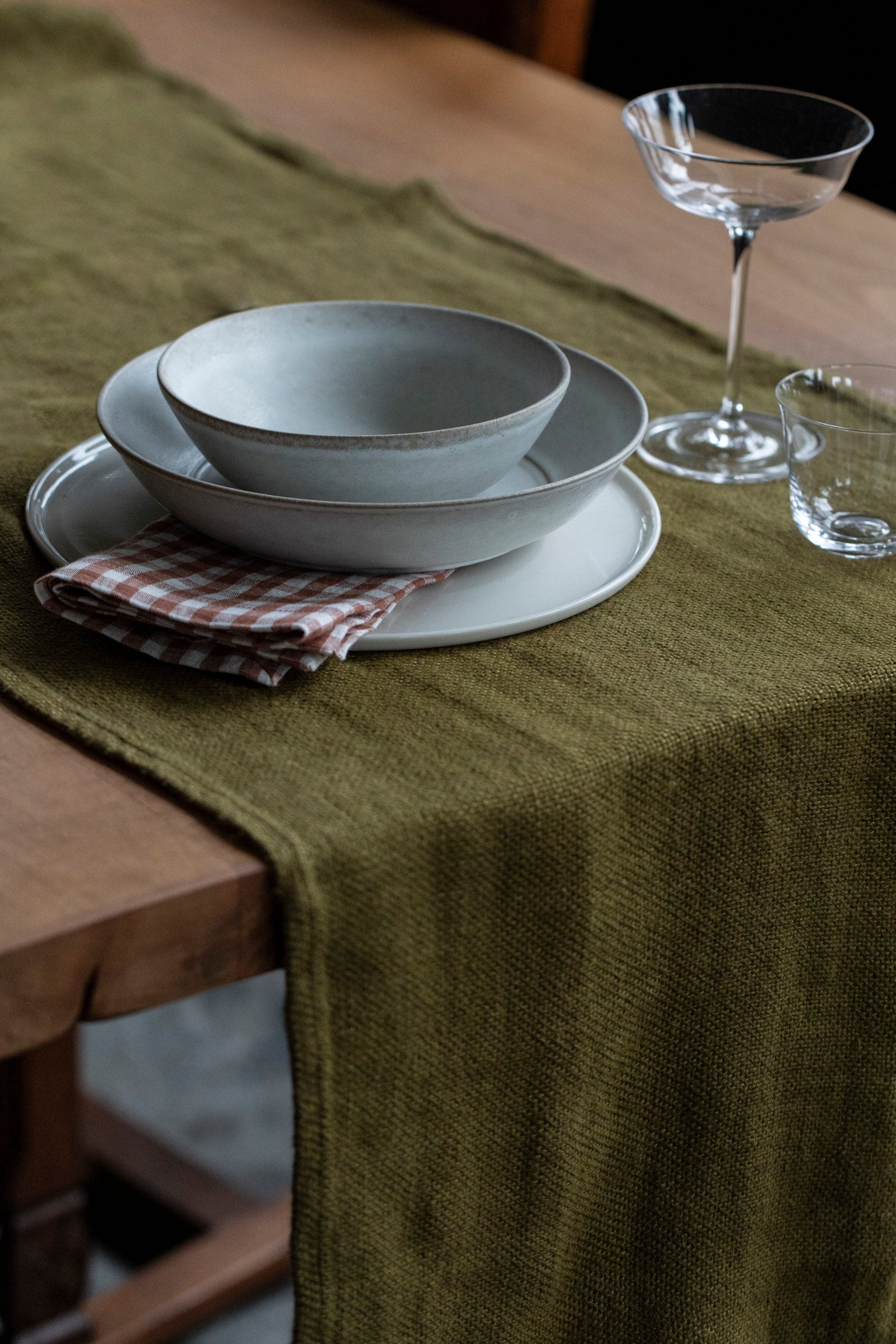 Old Linen Chambray Table Runner