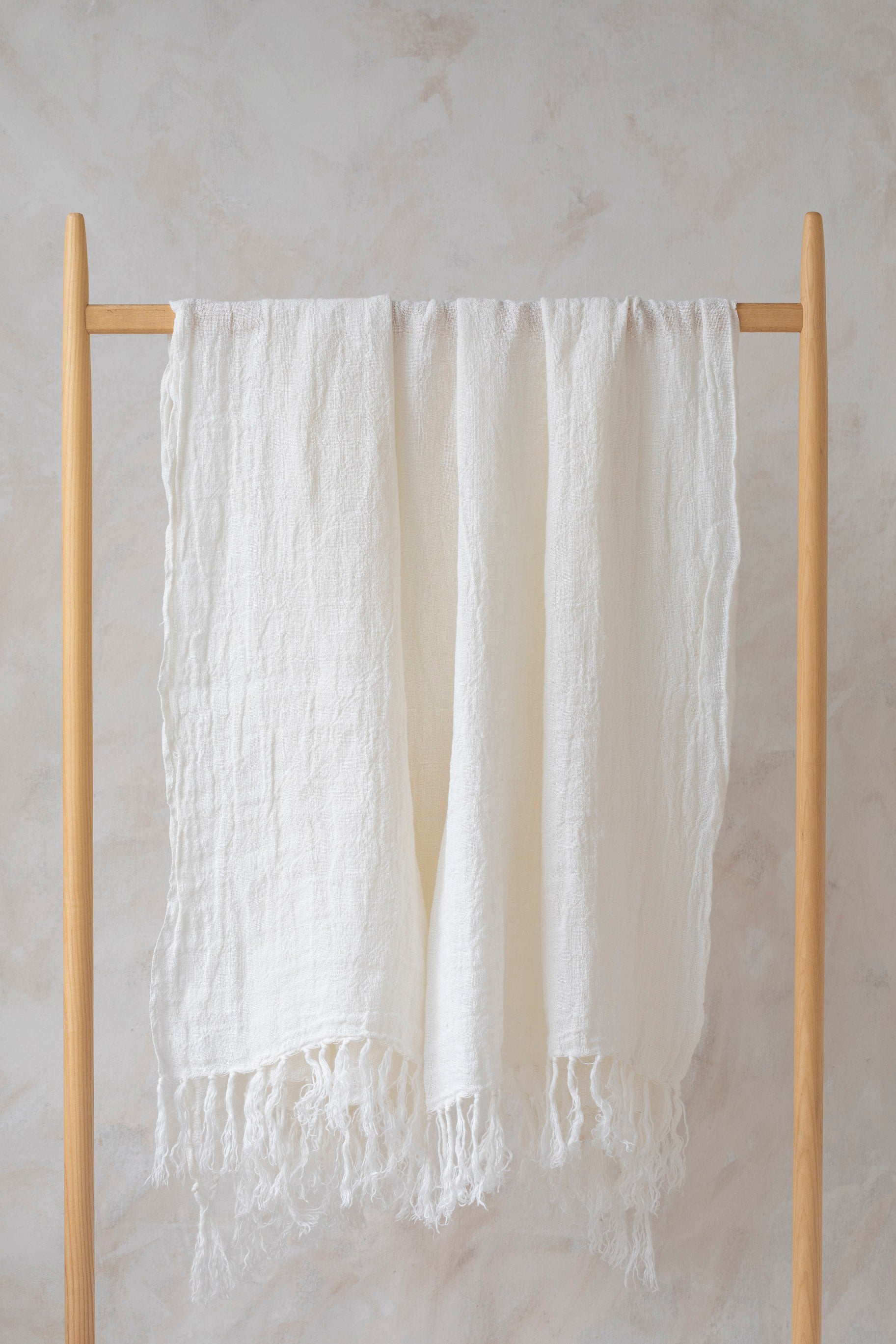 Off-White Heirloom Linen Throw