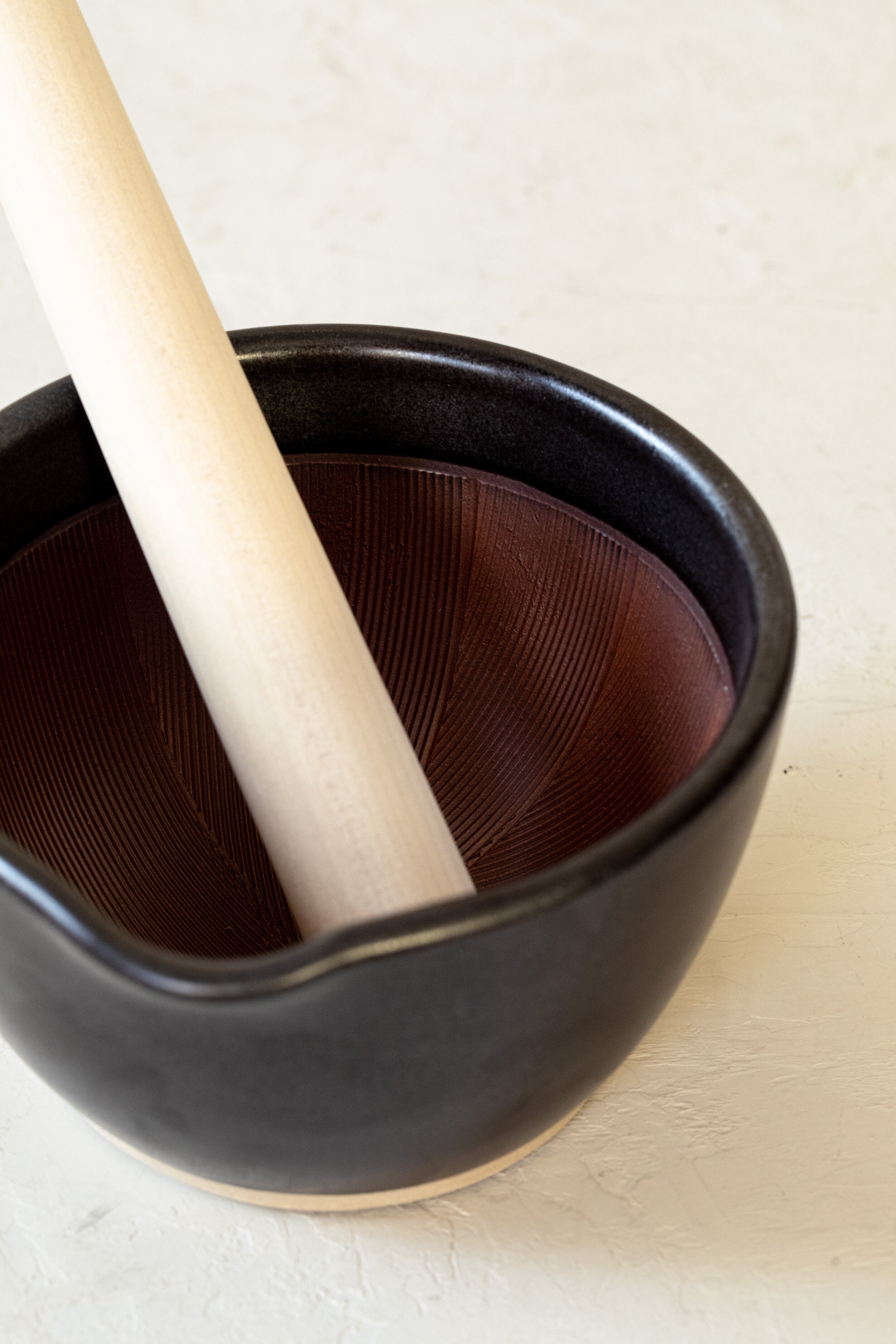 Black Japanese Mortar and Pestle - Thumbnail 2