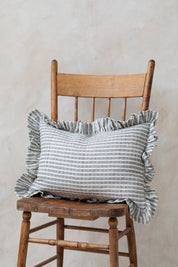 Marigold Graphite Ruffle Lumbar Pillow