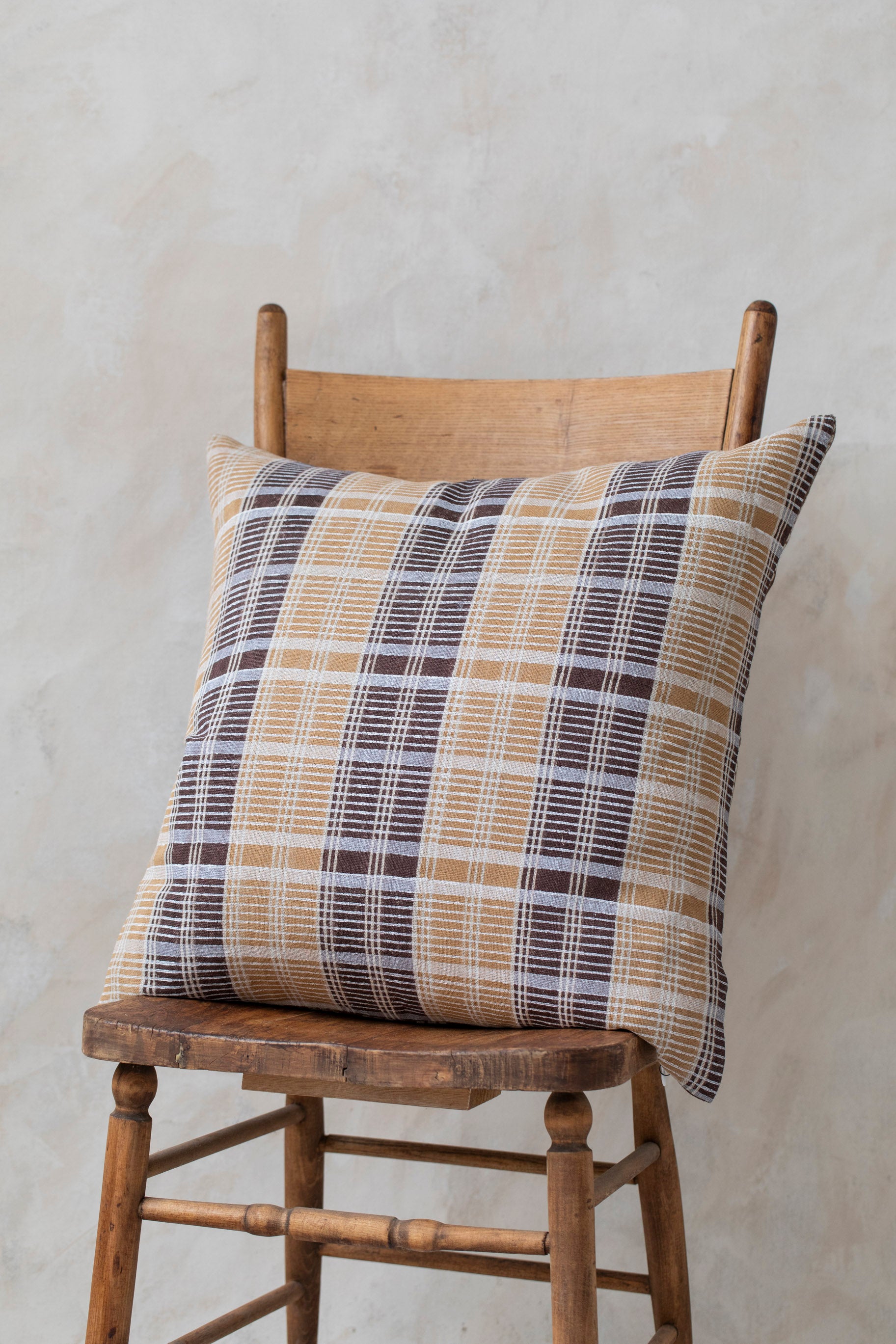 Plaid Ochre Pillow