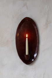 Oval Wall Sconce in Oxblood