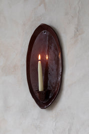 Oval Wall Sconce in Oxblood