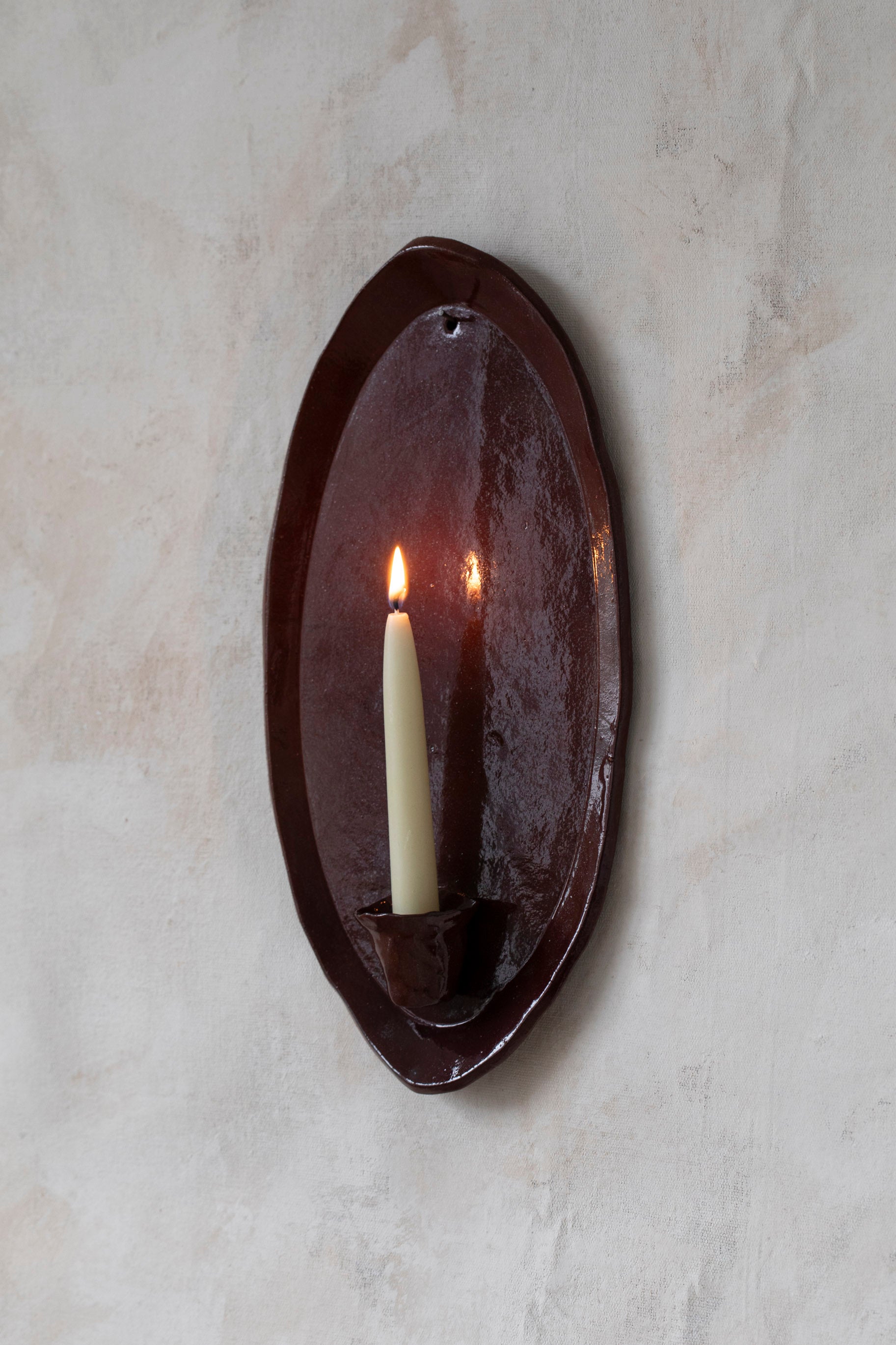Oval Wall Sconce in Oxblood
