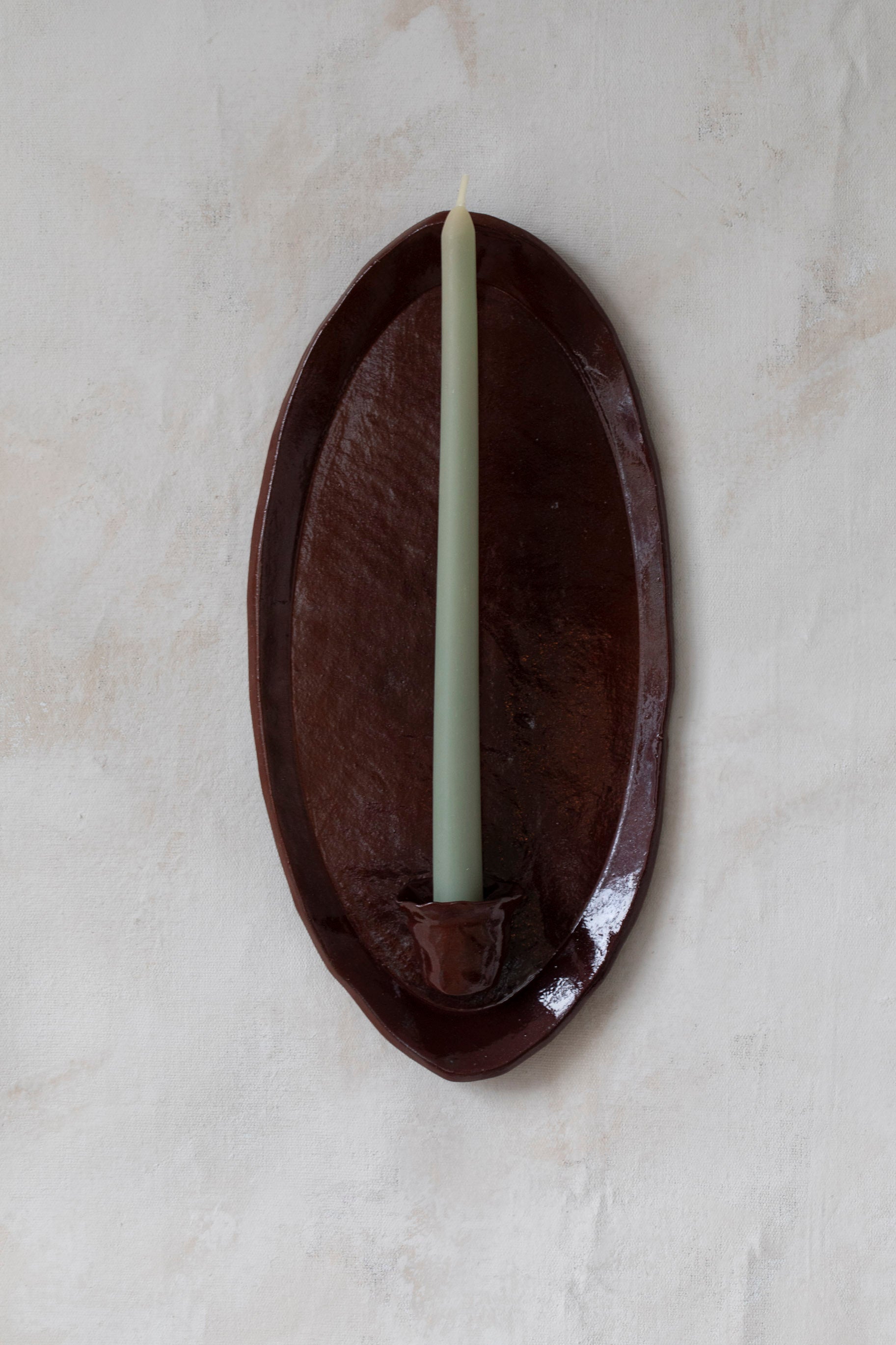 Oval Wall Sconce in Oxblood